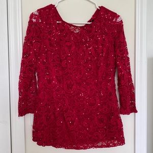 Onyx Red color long sleeve blouse of Medium size